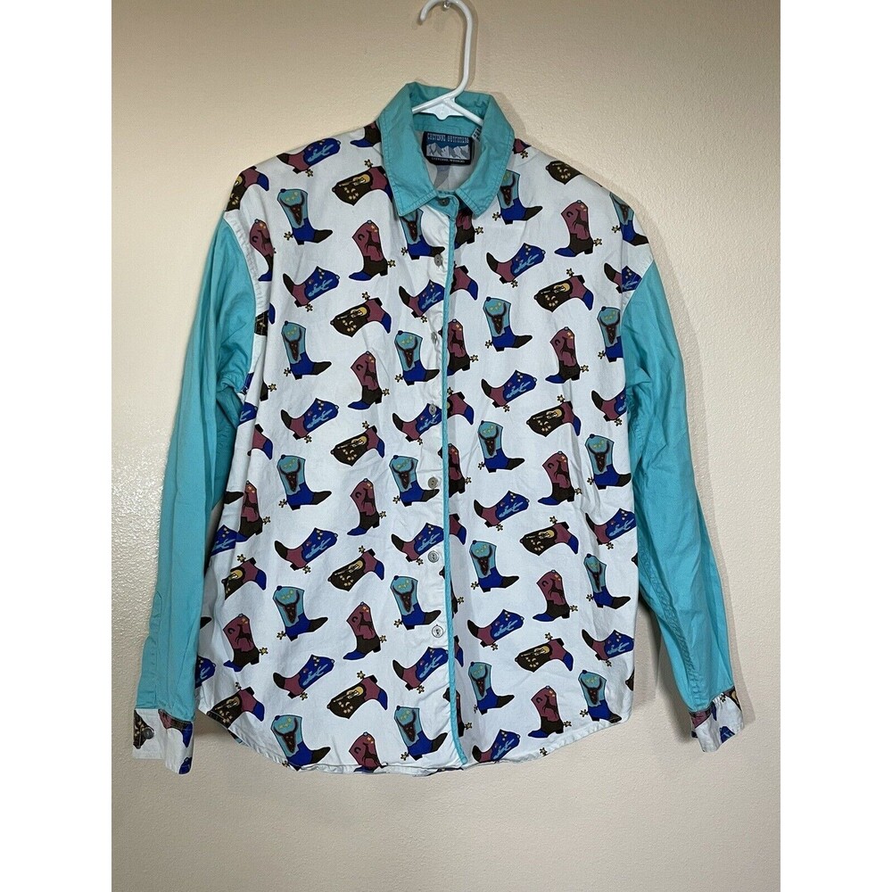 Cheyenne Outfitters Women’s Shirt Vintage Boot Pattern Size M